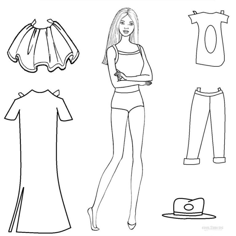 Coloring Pages Barbie Paper Doll Printable