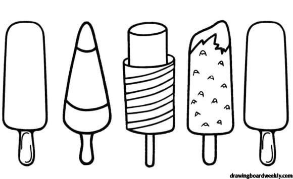 Cartoon Popsicle Coloring Page