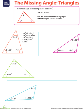 Finding Missing Angles In Triangles Worksheet Ks2