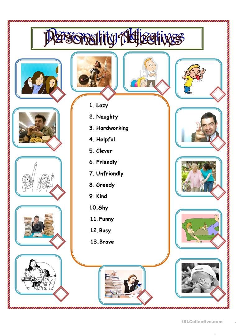 Esl Personality Adjectives Worksheet