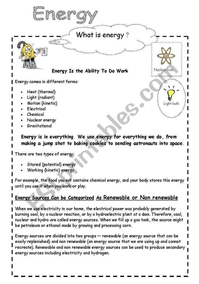 Key Terms Work And Energy Worksheet Answers