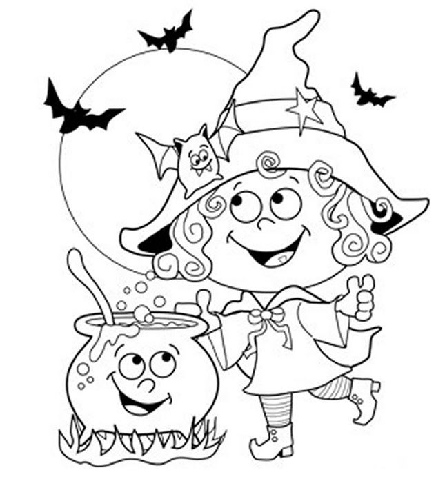 Happy Halloween Coloring Pages For Toddlers