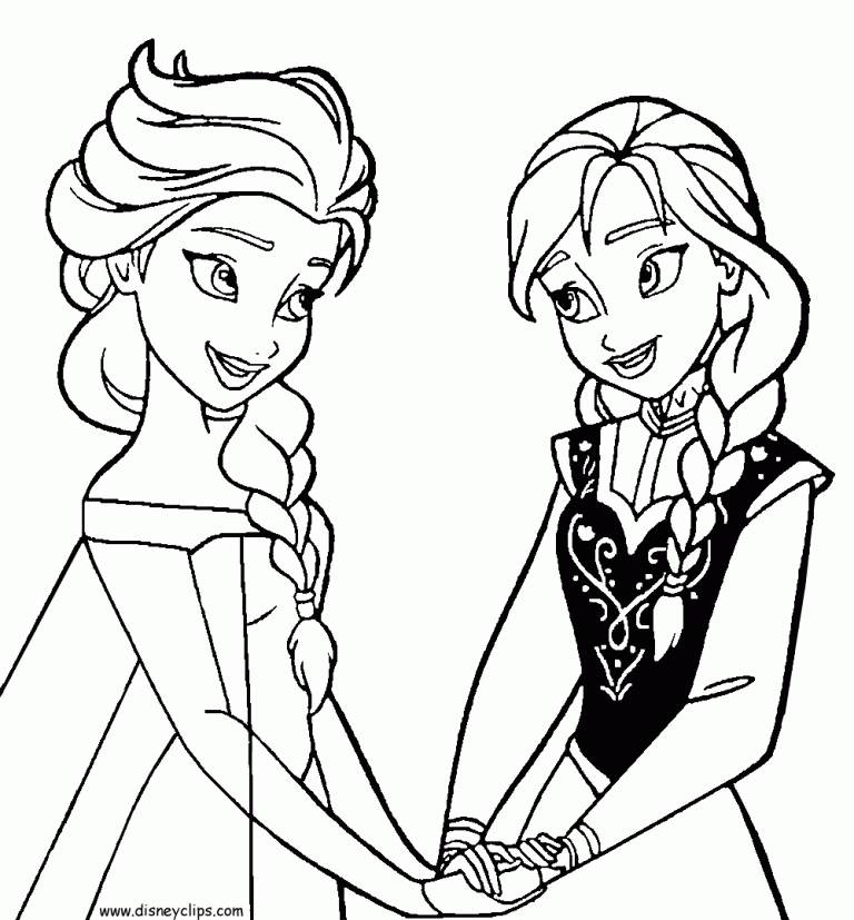 Coloring Drawing Coloring Elsa And Anna