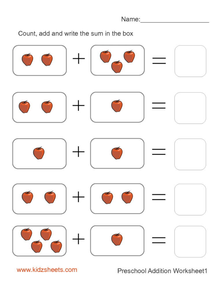 Printable Preschool Worksheets Math