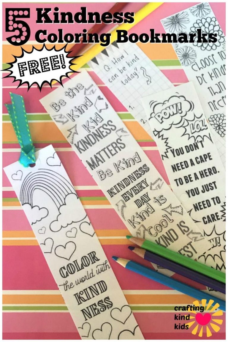 Free Printable Coloring Kindness Bookmarks
