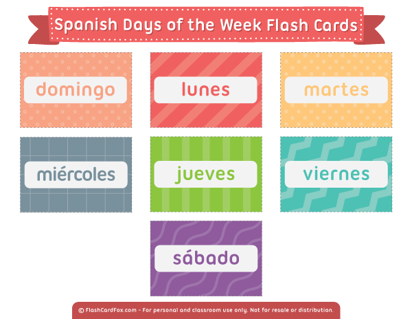 Printable Spanish Days Of The Week Worksheet Pdf