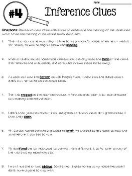 Types Of Context Clues Worksheet Pdf