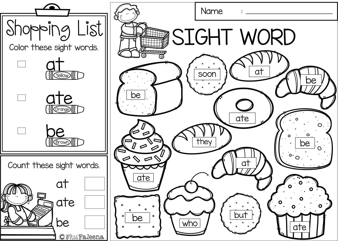 Sight Word Coloring Pages Kindergarten
