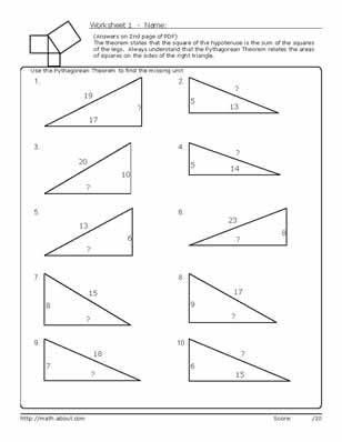 Math 2 Pythagorean Theorem Worksheet Answers