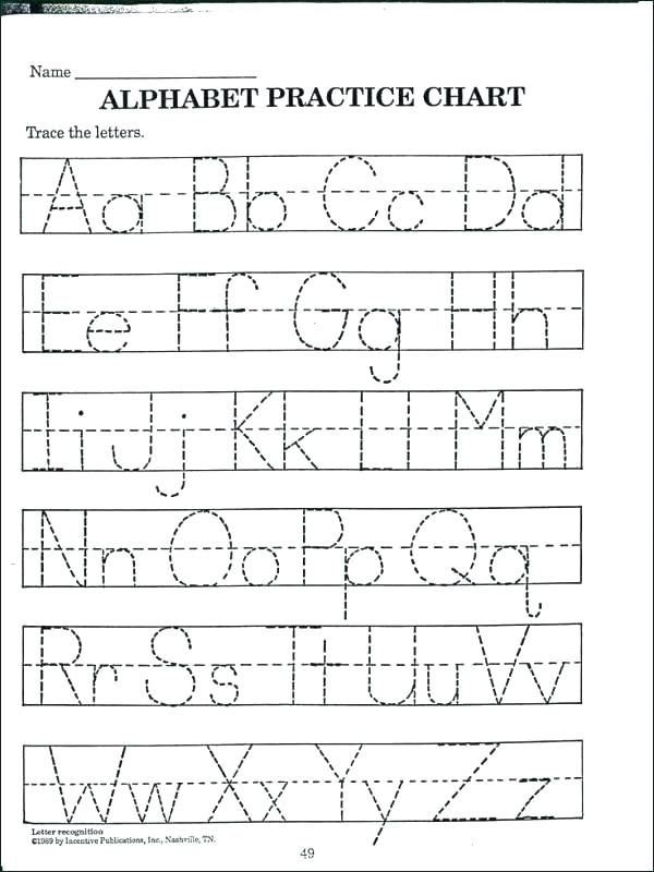 Letter Tracing Worksheets For 4 Year Olds