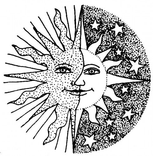 Printable Trippy Sun And Moon Coloring Pages