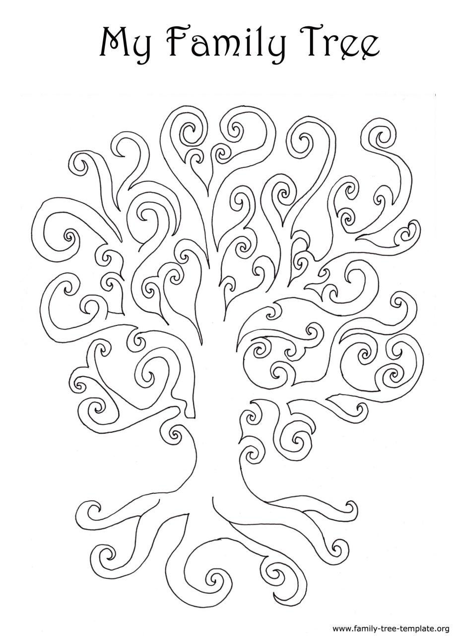 Template Family Tree Coloring Page