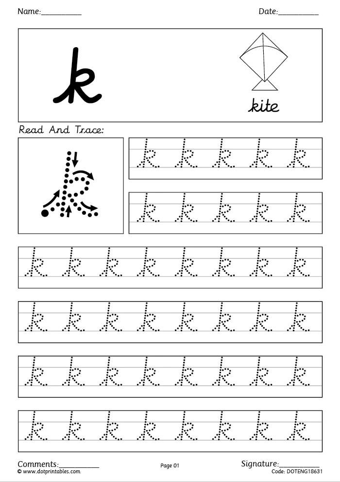 Cursive Alphabet Tracing Printable