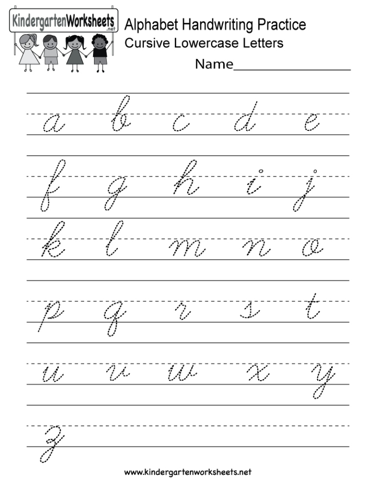 Cursive Alphabet Practice Handwriting