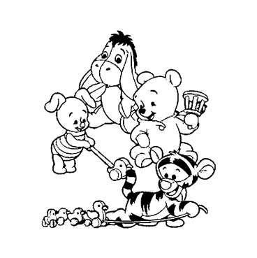 Printable Baby Winnie The Pooh And Friends Coloring Pages