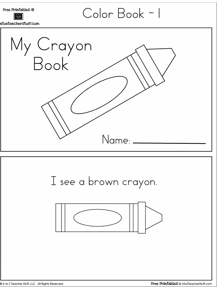 Preschool Crayon Coloring Pages
