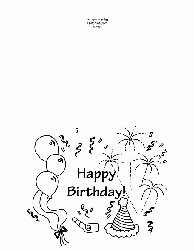 Happy Birthday Card Printable Coloring Pages