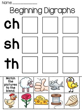 Sh And Ch Words Worksheets