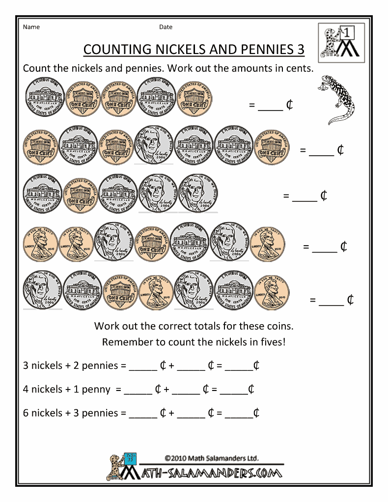 Printable Money Worksheets Grade 1