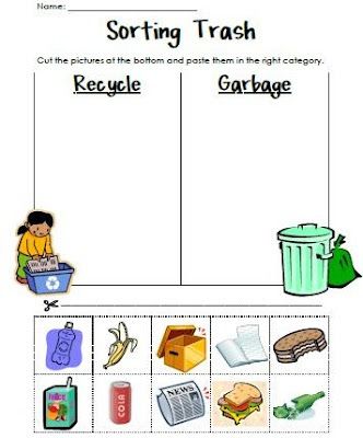 Recycling Worksheets For Kids