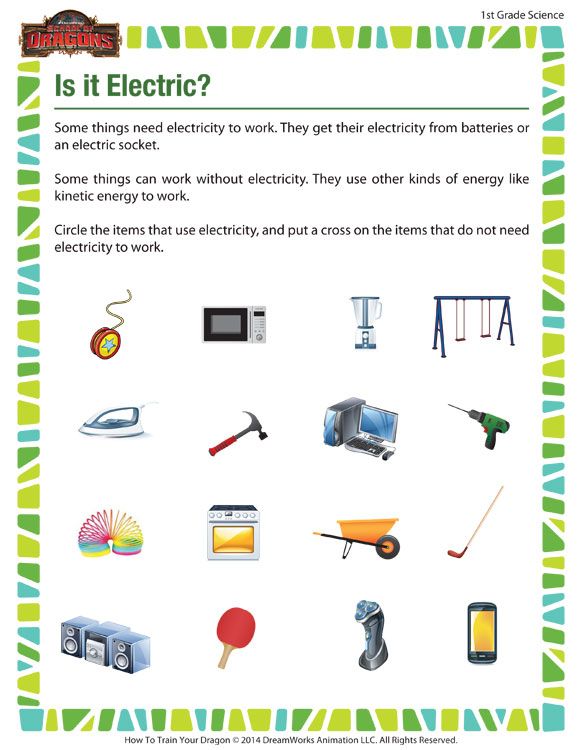 Electricity Worksheets For Grade 1