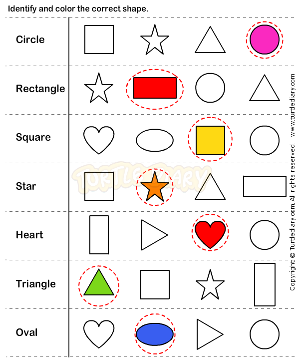 Kindergarten Shapes Worksheets Pdf