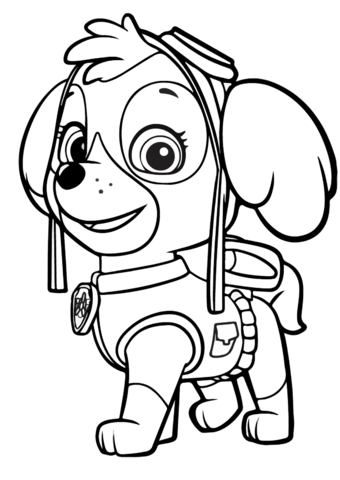 Face Skye Paw Patrol Coloring Page