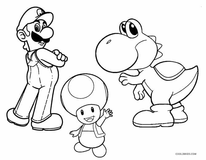 Yoshi Mario And Luigi Coloring Pages