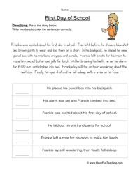 Grade 4 Sequencing Events In A Story Worksheets