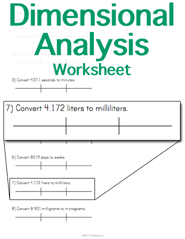 Dimensional Analysis Worksheet 1 Answer Key