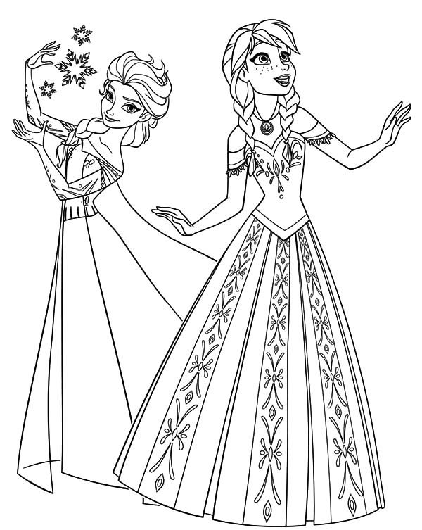 Printable Elsa And Anna Frozen Coloring Pages
