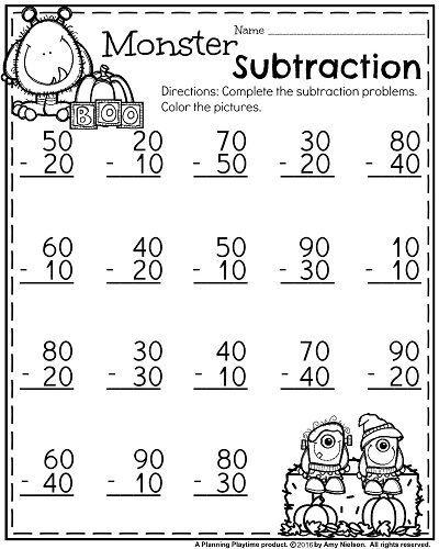 Fun Subtraction Worksheets For 1st Grade