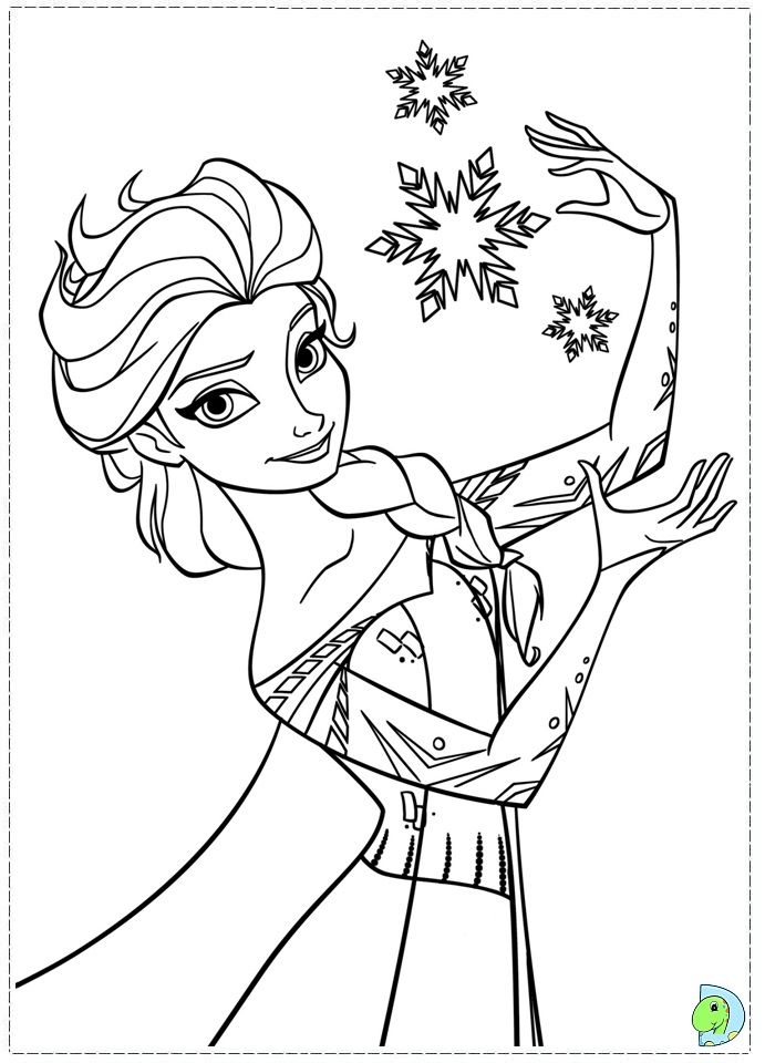 Hair Elsa Down Frozen 2 Coloring Pages Anna