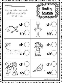 Ending Sounds Worksheets First Grade