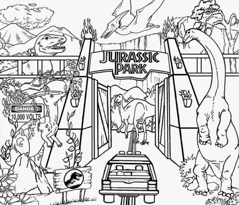 Printable Jurassic World Jurassic Park 3 Dinosaur Coloring Pages