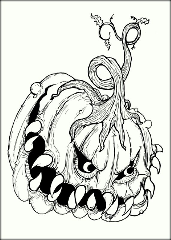 Pages Printable Scary Creepy Halloween Coloring Pages