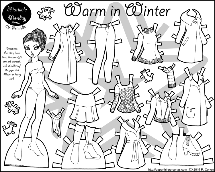 Dress Up Fashion Paper Doll Coloring Pages