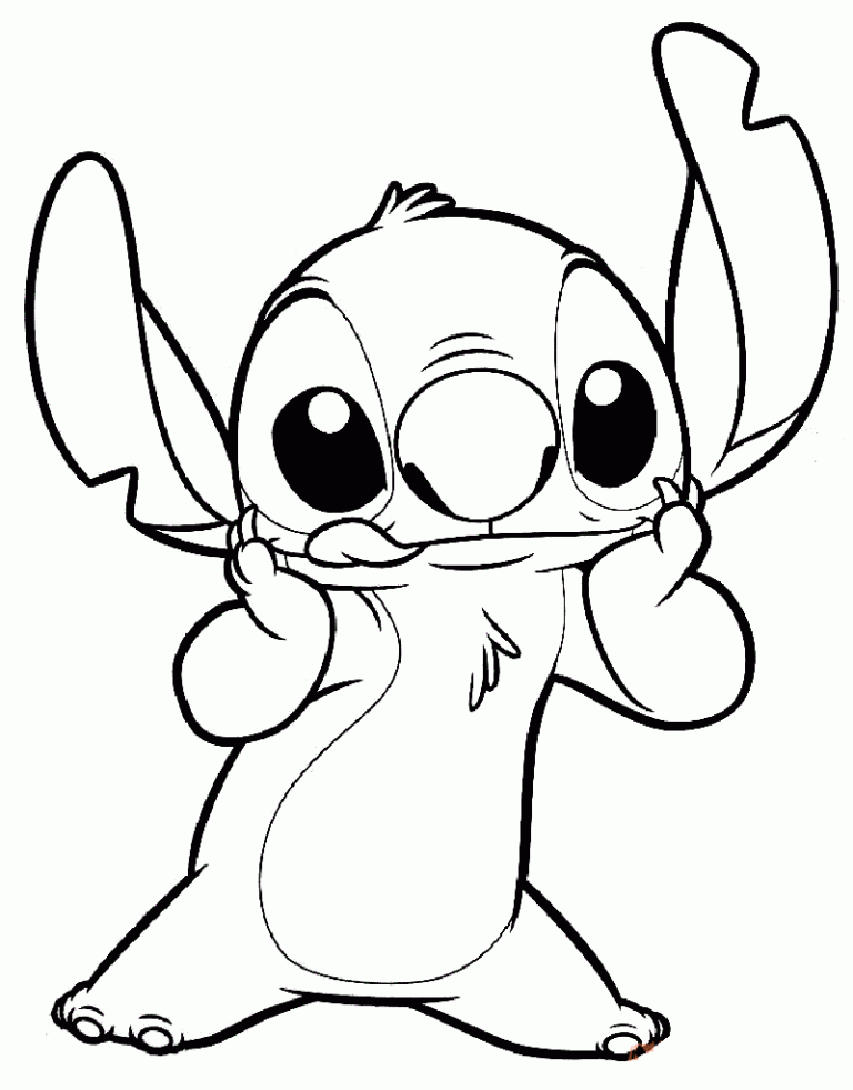 Printable Cute Stitch And Angel Coloring Pages