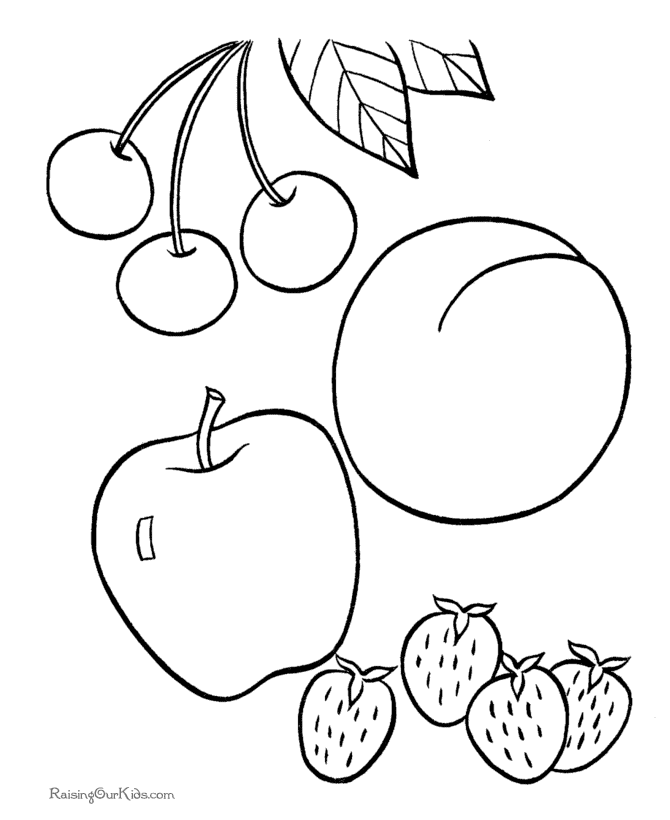 Coloring Activities For Kids Fruits