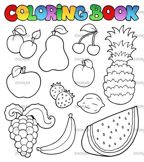 Coloring Worksheets For Kindergarten Fruits