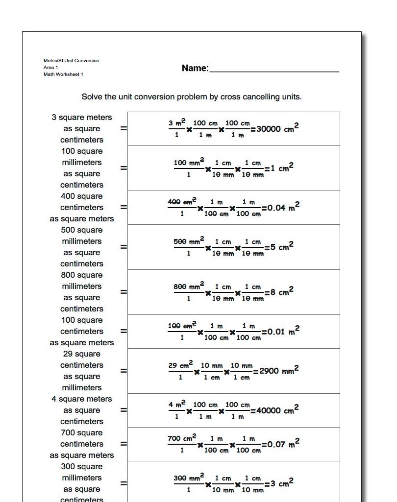 Metric Conversion Worksheet Pdf With Answers