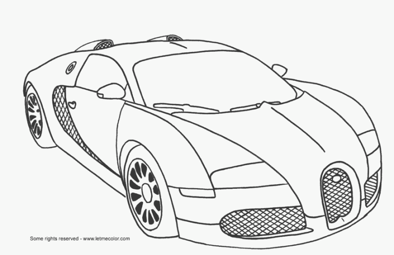 Easy Coloring Pages For Kids Cars
