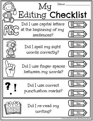 Editing Worksheets For Kids