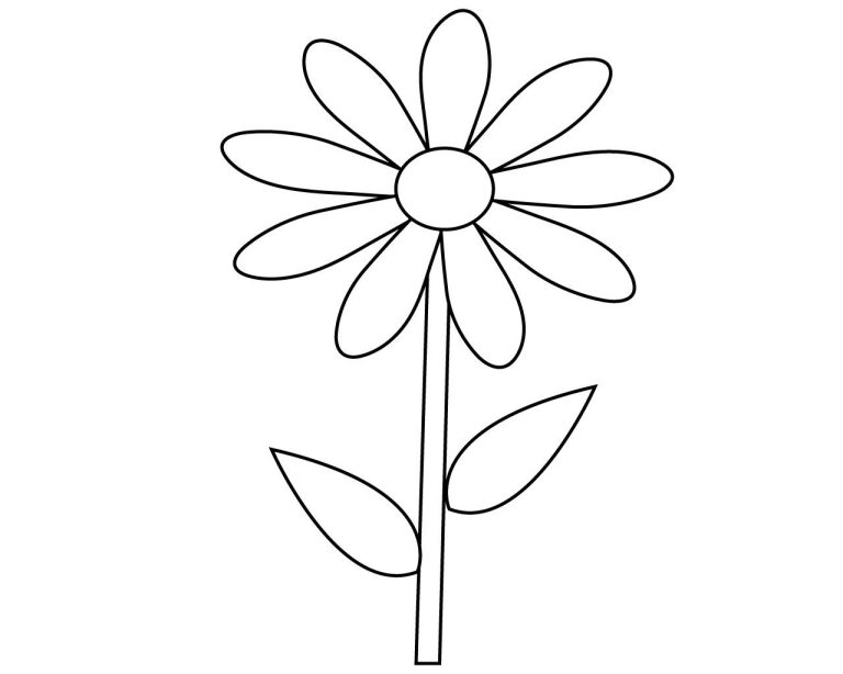 Simple Flower Coloring Pages Printable