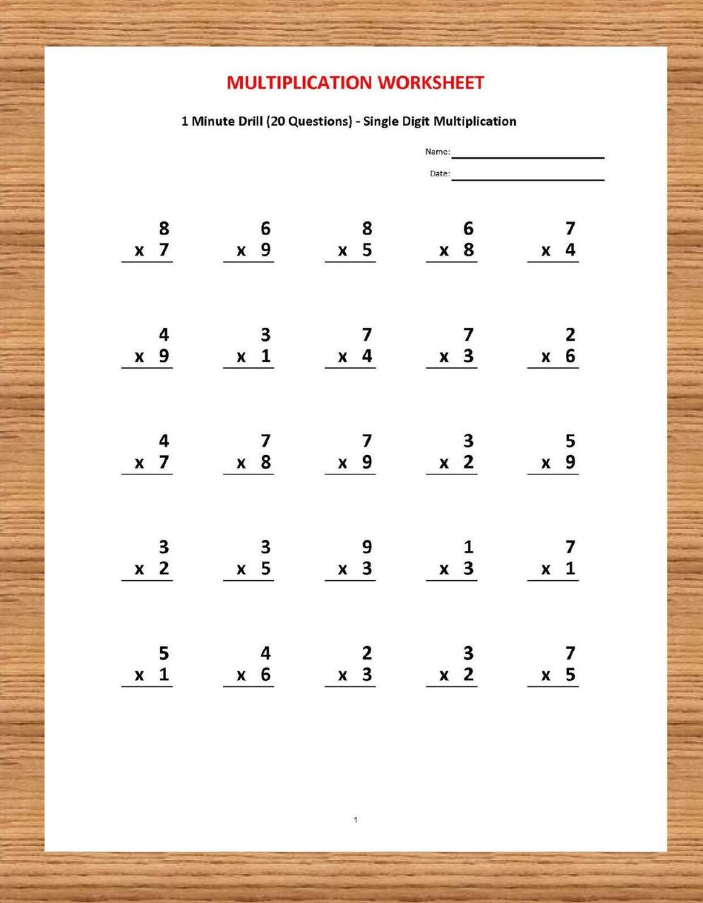 4th Grade Math Worksheets Grade 4 Multiplication