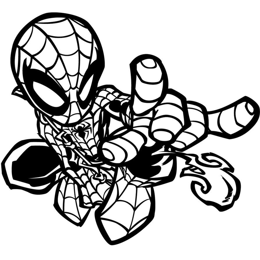 Chibi Spider Man Homecoming Coloring Pages