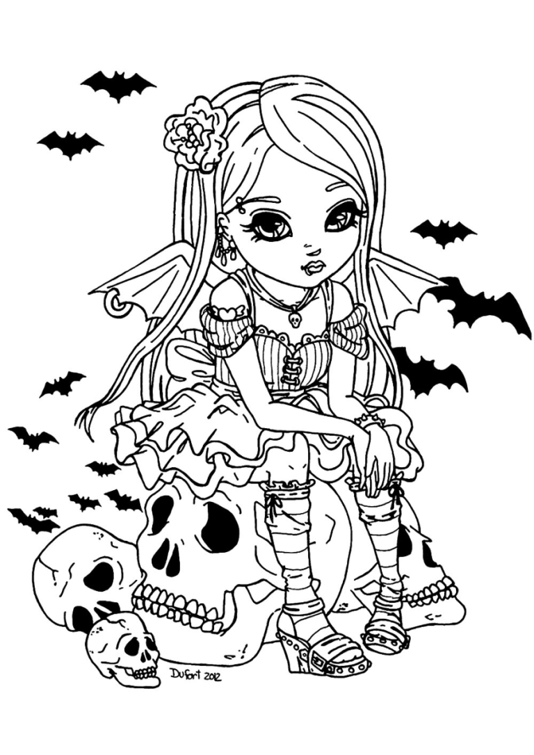 Skull Cute Coloring Pages For Girls