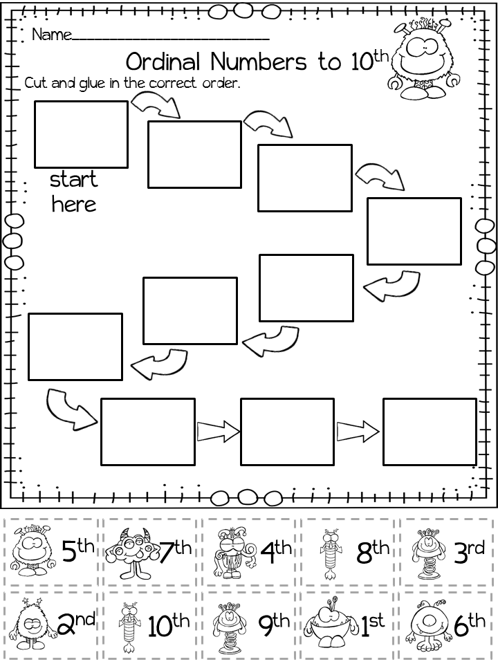 Ordinal Numbers Worksheets For Kindergarten
