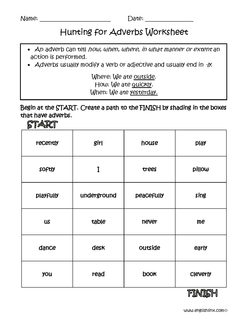 4th Grade Adverbs Worksheets For Grade 4