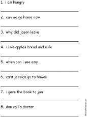 Capitalization And Punctuation Worksheets Pdf